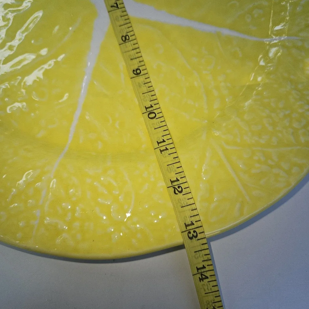 Segra Lemon Slice Plate‎ Ceramic Embossed Fruit Dinnerware 12 Inch Portugal